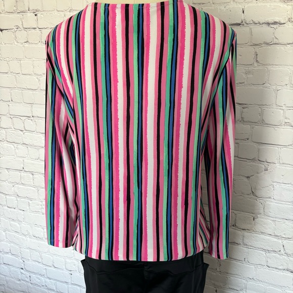 Pappagallo Striped V-Neck Tunic Top--EUC--Sz M - Picture 5 of 16
